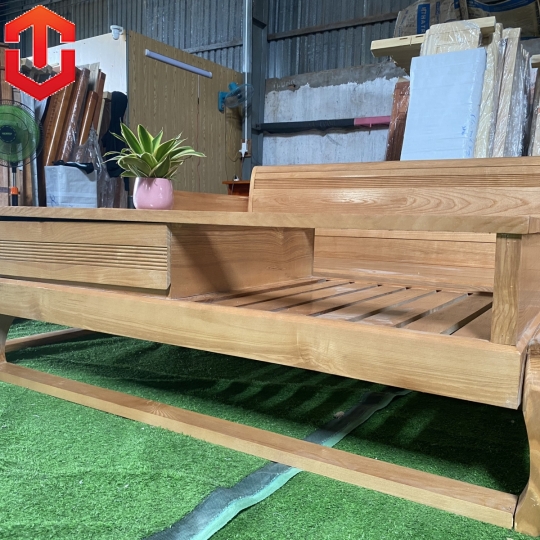 SOFA GÓC ĐÙI GÀ SỒI LAU MÀU HƯƠNG VÀNG - VẾ PHẢI