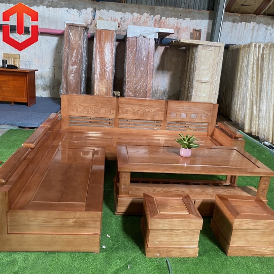 SOFA GÓC TRỨNG TO 2M3x2M SỒI MÀU XOAN ĐÀO