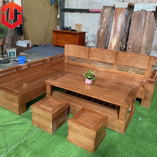 SOFA GÓC TRỨNG TO 2M3x2M SỒI MÀU XOAN ĐÀO