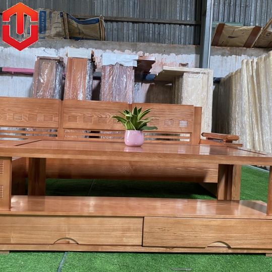 SOFA GÓC TRỨNG TO 2M3x2M SỒI MÀU XOAN ĐÀO