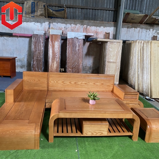 SOFA GÓC CHÂN CUỐN SỒI LAU MÀU HƯƠNG VÀNG - VẾ TRÁI