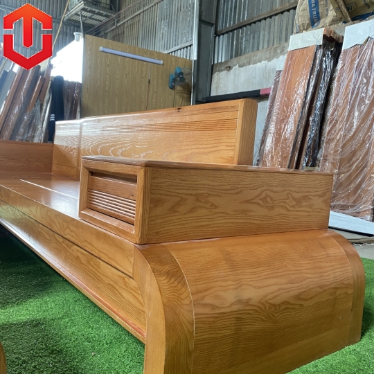 SOFA GÓC CHÂN CUỐN SỒI LAU MÀU HƯƠNG VÀNG - VẾ TRÁI