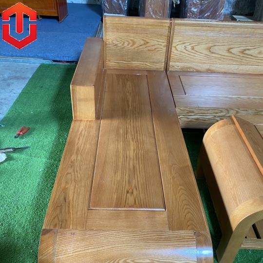 SOFA GÓC CHÂN CUỐN SỒI LAU MÀU HƯƠNG VÀNG - VẾ TRÁI