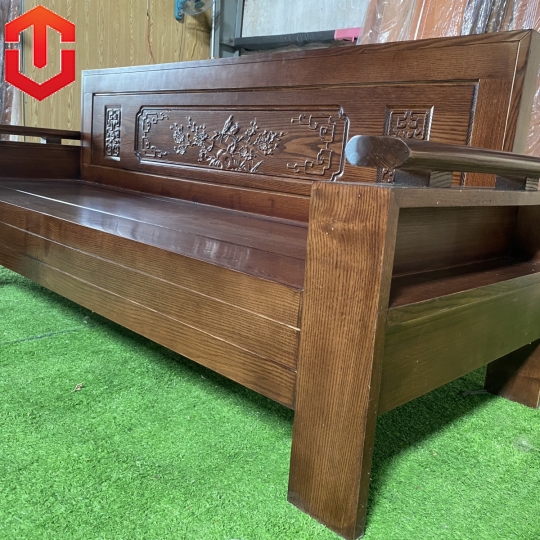 SOFA GÓC NHỎ 2Mx1M8 SỒI TỰA ĐỤC CẢNH LAU MÀU ÓC CHÓ
