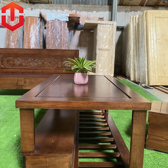 SOFA GÓC NHỎ 2Mx1M8 SỒI TỰA ĐỤC CẢNH LAU MÀU ÓC CHÓ