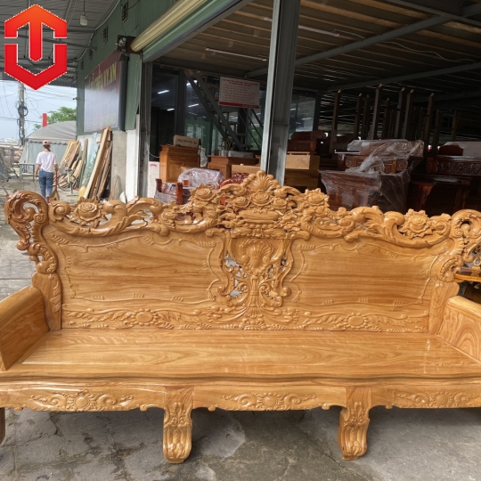SALON HOÀNG GIA GÕ ĐỎ MẶT KHUÂN TRANH CỘT 12 6 MÓN