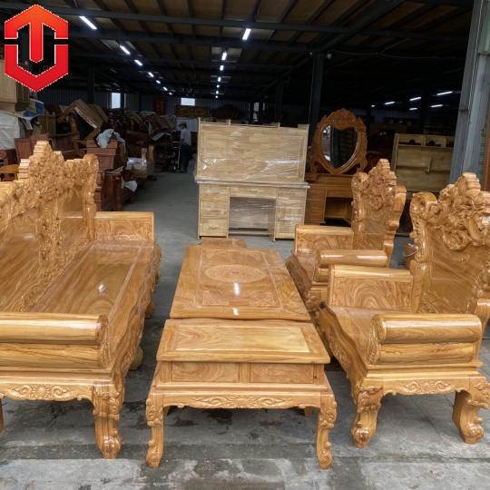 SALON HOÀNG GIA GÕ ĐỎ MẶT KHUÂN TRANH CỘT 12 6 MÓN