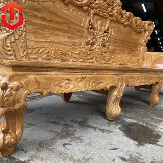 SALON HOÀNG GIA GÕ ĐỎ MẶT KHUÂN TRANH CỘT 12 6 MÓN