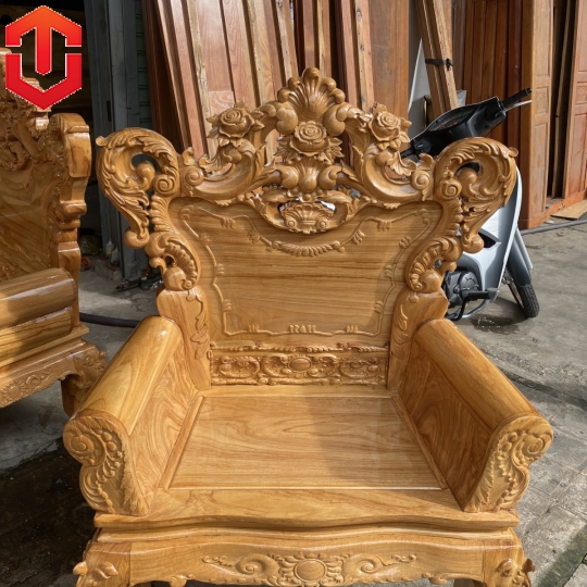 SALON HOÀNG GIA GÕ ĐỎ MẶT KHUÂN TRANH CỘT 12 6 MÓN