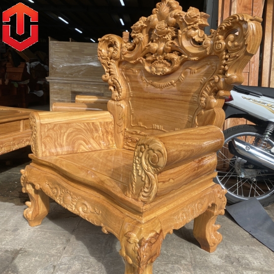 SALON HOÀNG GIA GÕ ĐỎ MẶT KHUÂN TRANH CỘT 12 6 MÓN