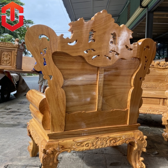SALON HOÀNG GIA GÕ ĐỎ MẶT KHUÂN TRANH CỘT 12 6 MÓN