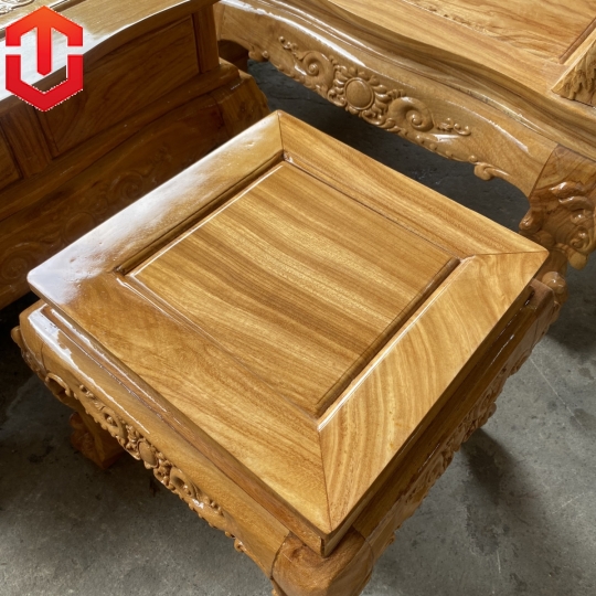 SALON HOÀNG GIA GÕ ĐỎ MẶT KHUÂN TRANH CỘT 12 6 MÓN