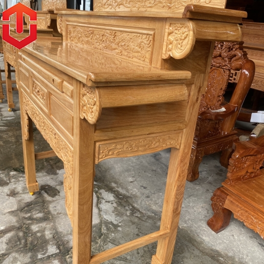 BÀN CÚNG GÕ ĐỎ 2 TẦNG 1M47