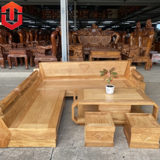 SOFA GÓC KIM CƯƠNG GÕ ĐỎ
