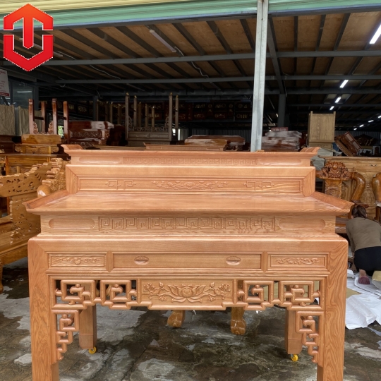 BÀN CÚNG SỒI 2 TẦNG 1M53 LAU MÀU HƯƠNG VÀNG