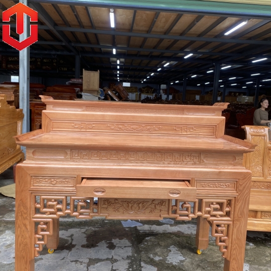 BÀN CÚNG SỒI 2 TẦNG 1M53 LAU MÀU HƯƠNG VÀNG
