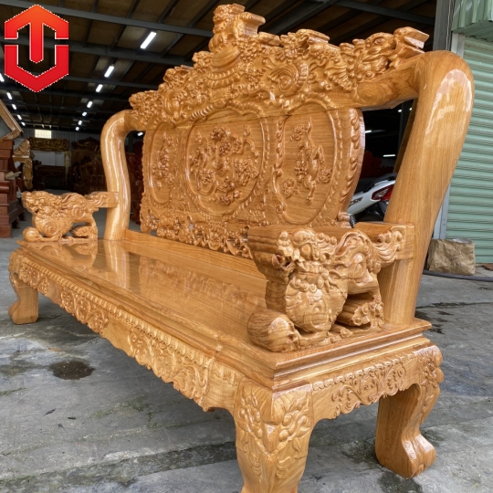 SALON NGHÊ 5 ĐẦU GÕ ĐỎ CỘT 12 6 MÓN