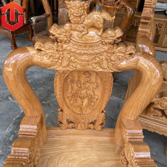 SALON NGHÊ 5 ĐẦU GÕ ĐỎ CỘT 12 6 MÓN