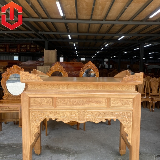BÀN CÚNG CHẠM NHƯ Ý GỖ GÕ ĐỎ 1M53