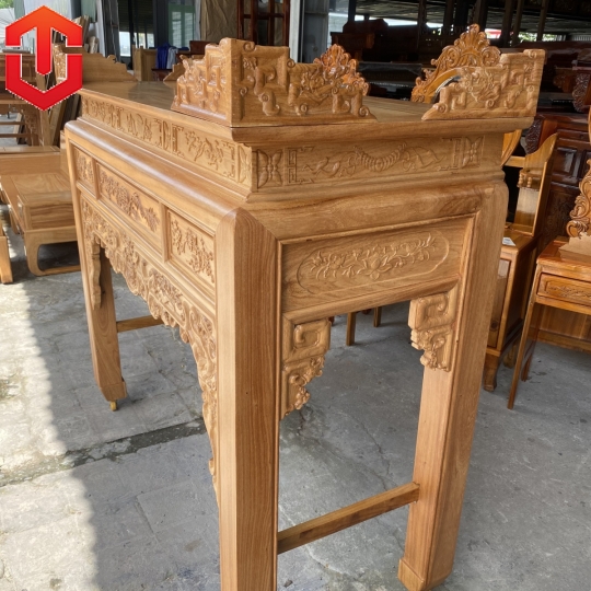 BÀN CÚNG CHẠM NHƯ Ý GỖ GÕ ĐỎ 1M53