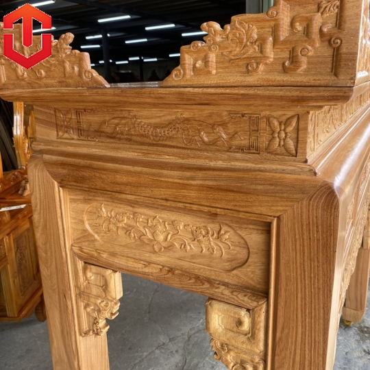 BÀN CÚNG CHẠM NHƯ Ý GỖ GÕ ĐỎ 1M53
