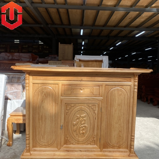 TỦ THỜ GÕ ĐỎ 1M53 CHẠM CHỮ 