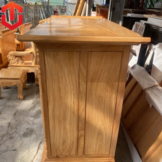 TỦ THỜ GÕ ĐỎ 1M53 CHẠM CHỮ 