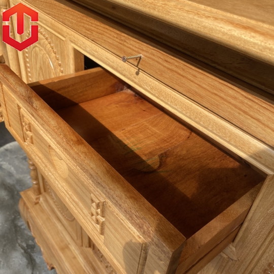 TỦ THỜ GÕ ĐỎ 1M53 CHẠM CHỮ 