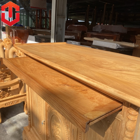 TỦ THỜ GÕ ĐỎ 1M53 CHẠM CHỮ 