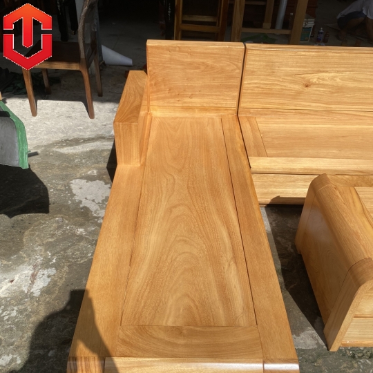 SOFA GÓC CHÂN CUỐN  GỖ GÕ ĐỎ