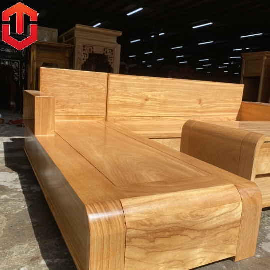 SOFA GÓC CHÂN CUỐN  GỖ GÕ ĐỎ