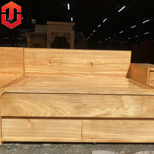 SOFA GÓC CHÂN CUỐN  GỖ GÕ ĐỎ