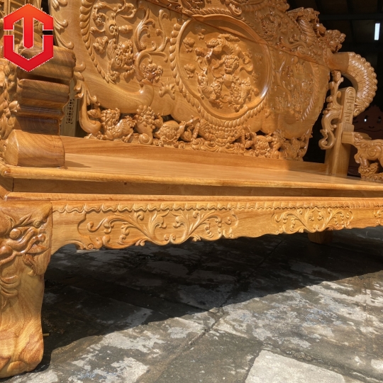 SALON NGHÊ KHUỲNH GÕ ĐỎ CỘT 12 6 MÓN