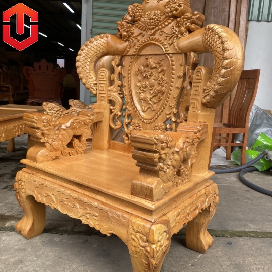 SALON NGHÊ KHUỲNH GÕ ĐỎ CỘT 12 6 MÓN