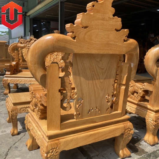 SALON NGHÊ KHUỲNH GÕ ĐỎ CỘT 12 6 MÓN