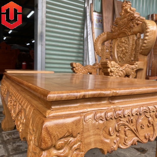 SALON NGHÊ KHUỲNH GÕ ĐỎ CỘT 12 6 MÓN