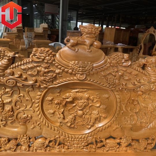SALON NGHÊ KHUỲNH GÕ ĐỎ CỘT 12 6 MÓN