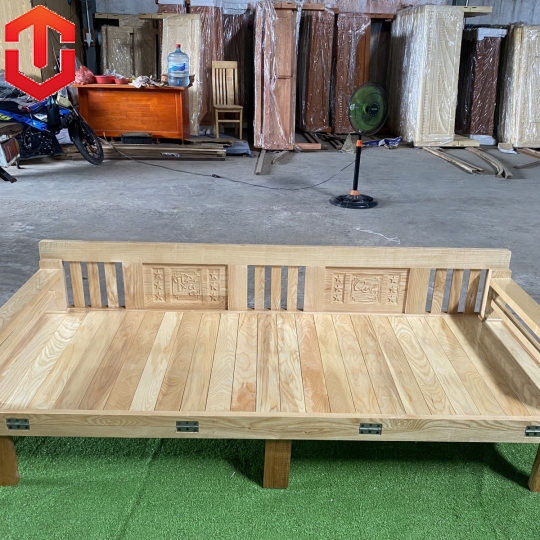 GIƯỜNG GẤP THÔNG MINH GỖ SỒI 1M6X2M MÀU TỰ NHIÊN