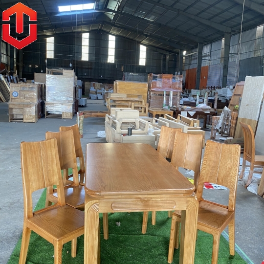 BÀN ĂN CHÂN SOI 6 GHẾ SỒI LAU MÀU HƯƠNG VÀNG