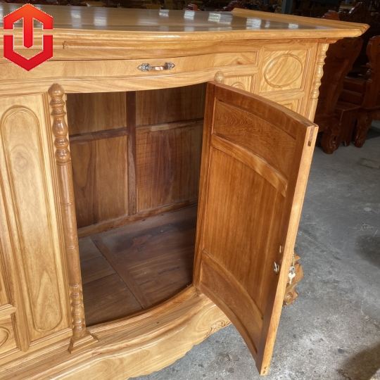 TỦ THỜ GÕ ĐỎ 1M75 CHẠM CHỮ