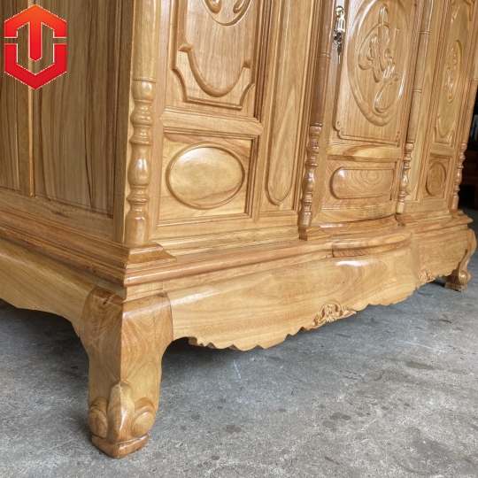TỦ THỜ GÕ ĐỎ 1M75 CHẠM CHỮ