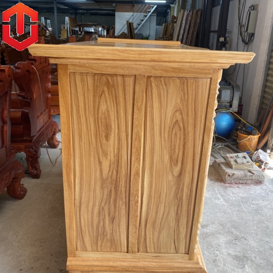 TỦ THỜ GÕ ĐỎ 1M75 CHẠM CHỮ
