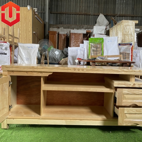 KỆ TIVI SỒI MÂU ĐƠN 1M8 SỒI MÀU TỰ NHIÊN