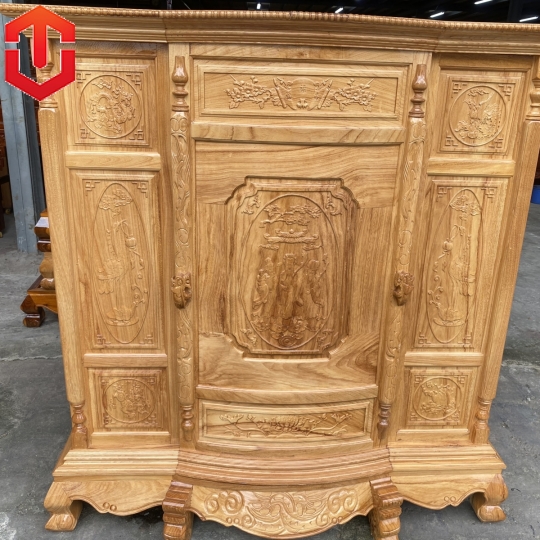 TỦ THỜ GÕ ĐỎ 1M47 6 CHÂN
