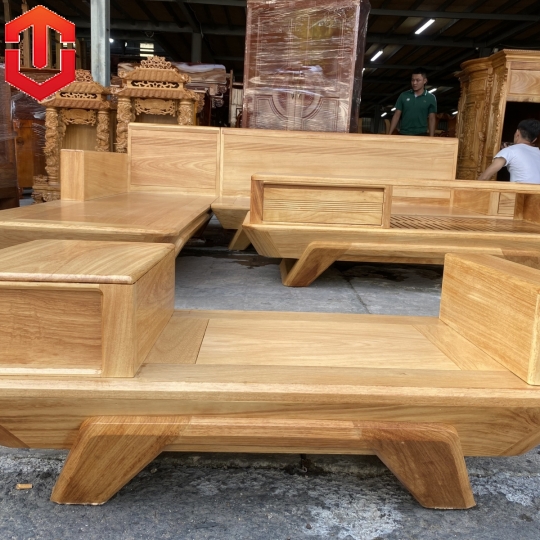 SOFA GÓC CHÂN THUYỀN GÕ ĐỎ VẾ TRÁI