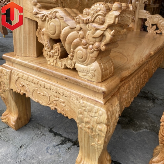 SALON RỒNG KHUỲNH GÕ ĐỎ CỘT 14 - 6 MÓN