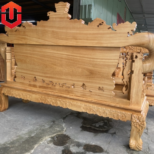 SALON RỒNG KHUỲNH GÕ ĐỎ CỘT 14 - 6 MÓN