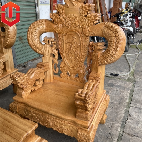 SALON RỒNG KHUỲNH GÕ ĐỎ CỘT 14 - 6 MÓN