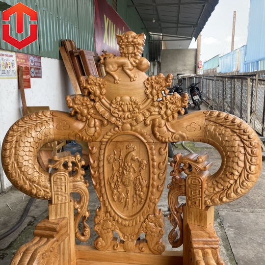 SALON RỒNG KHUỲNH GÕ ĐỎ CỘT 14 - 6 MÓN