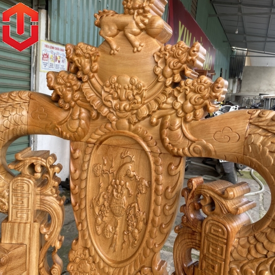 SALON RỒNG KHUỲNH GÕ ĐỎ CỘT 14 - 6 MÓN